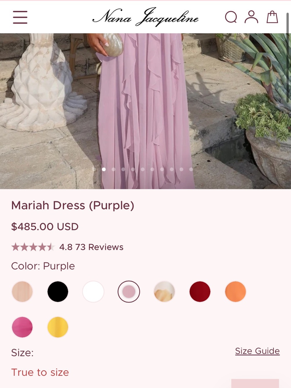 NWT Nana Jacqueline Purple Mariah Dress - Picture 6 of 6